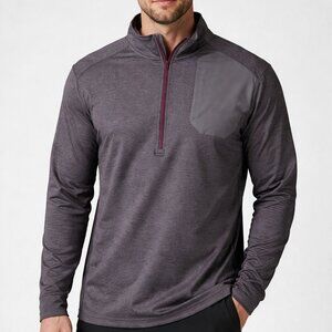 Eddie Bauer 1/4 Zip Pullover Mens Medium Gray FreeDry Stretch Performance Active